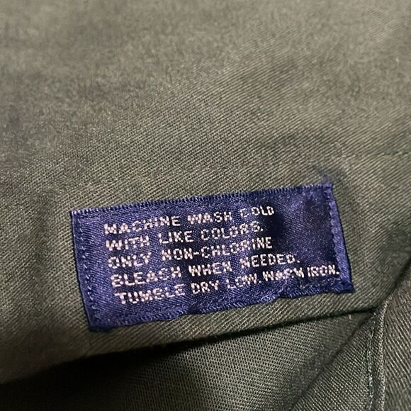 Bill blass vintage soft cotton short sleeve button up men’s army green shirt - Picture 8 of 12